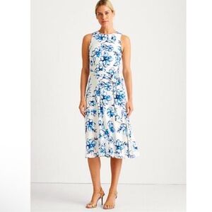 Lauren Ralph Lauren Floral Jersey Dress Size 2 Modest Spring Easter